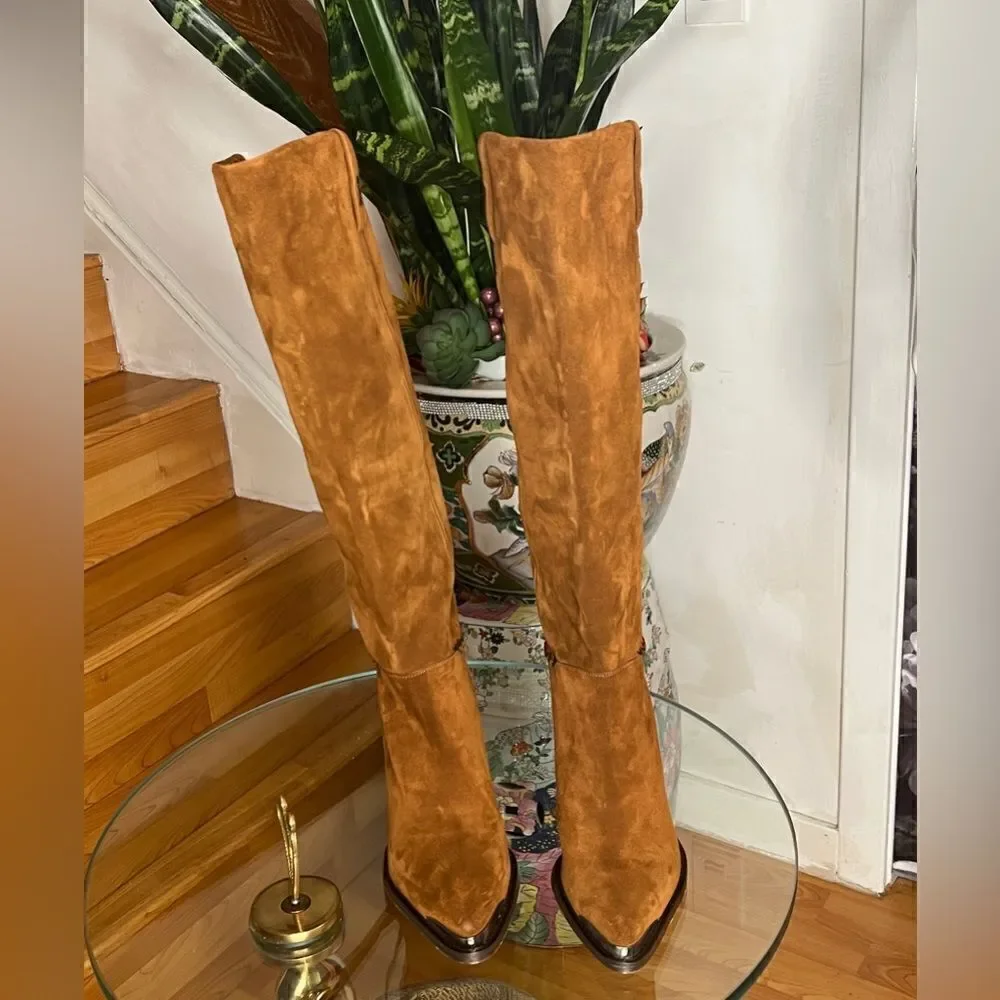 New FREE PEOPLE Stevie Boot Cognac Suede